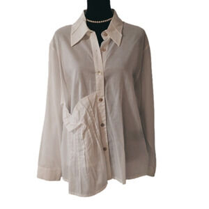 𝅺nwt Animale Womens "TAKE" White Cotton Button Down Blouse Top Shirt 10 12 14